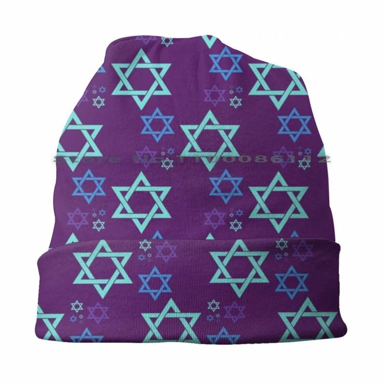 Вязаная шапка со звездами Дэвида, Шапка-бини, еврейский Израиль, иврит, звезда Дэвида, иудаизм, мирный Хамса Оу, идиш, религиозный узор