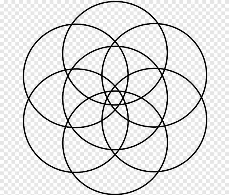 Сетка перекрывающихся кругов Сакральная геометрия Википедия, круг, угол, белый png