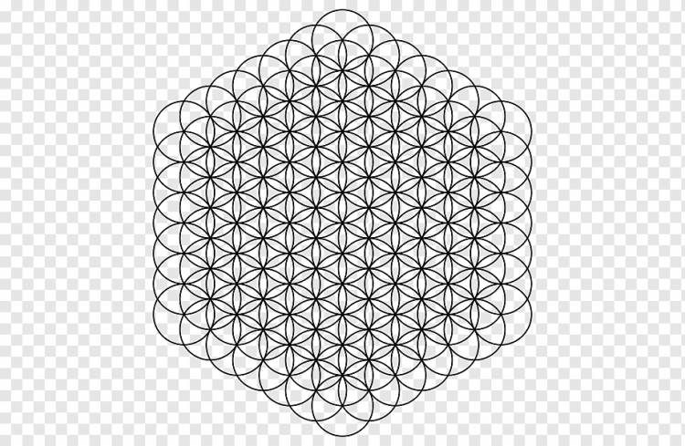 Сетка перекрывающихся кругов Сакральная геометрия Символ Цветочный узор, символ, png