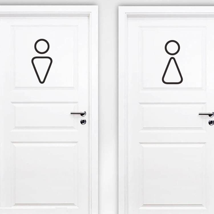 Новый стиль простая Туалетная настенный знак-наклейка дверь ванной комнаты украшение дома обои креативный узор наклейки для украшения стен