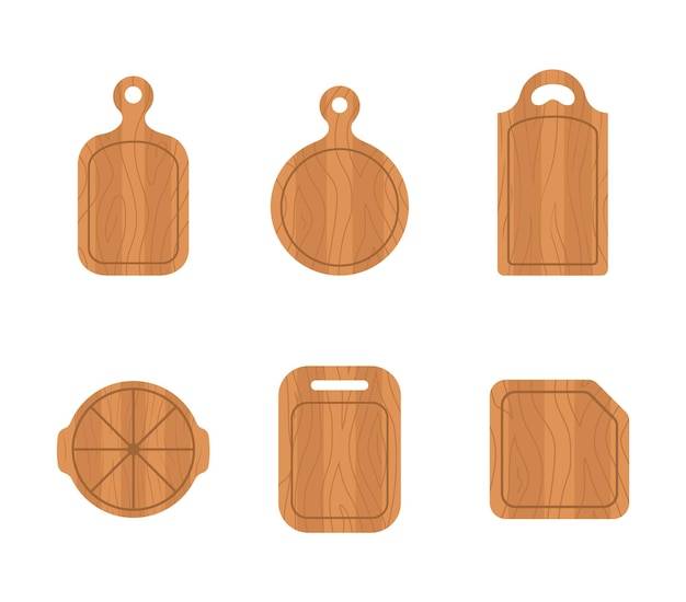 Набор деревянных разделочных досок кухонный инвентарь разной формы