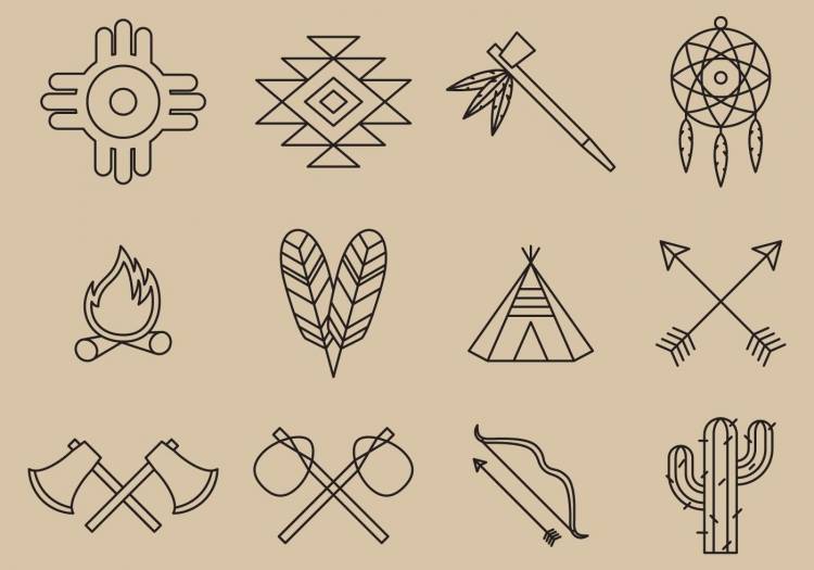 Индейские рисунки и орнаменты