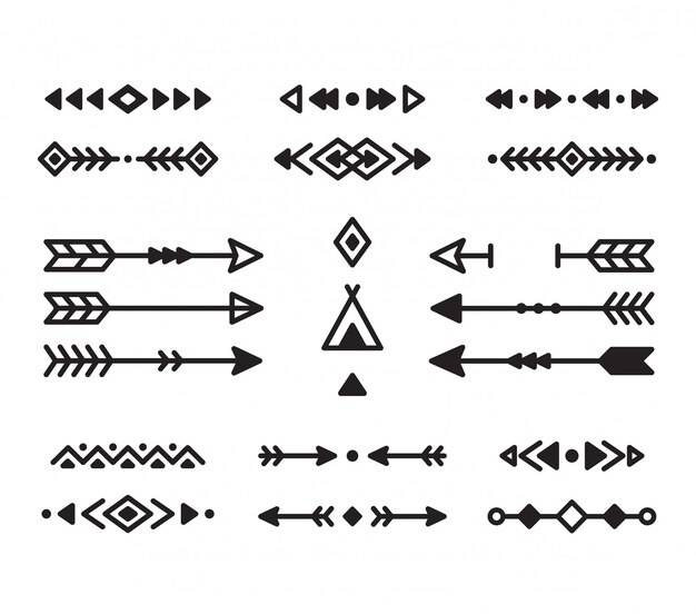 Набор элементов дизайна американских индейцев