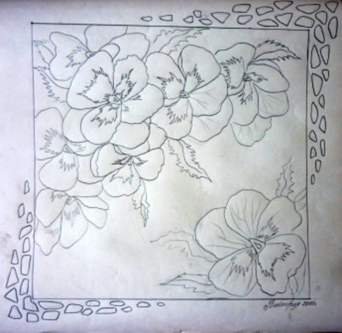 Рисунок платка с узорами для мамы карандашом детский