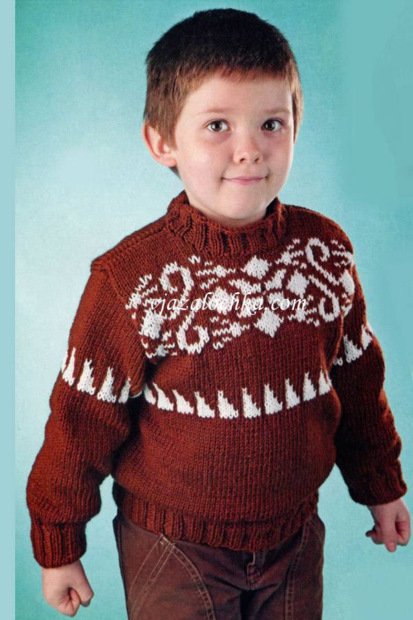 Детский свитер с жаккардовым узором