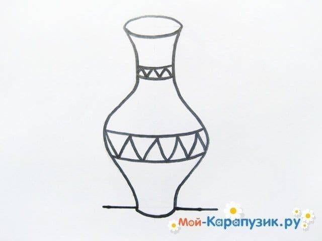 Как нарисовать вазу цветными карандашами поэтапно