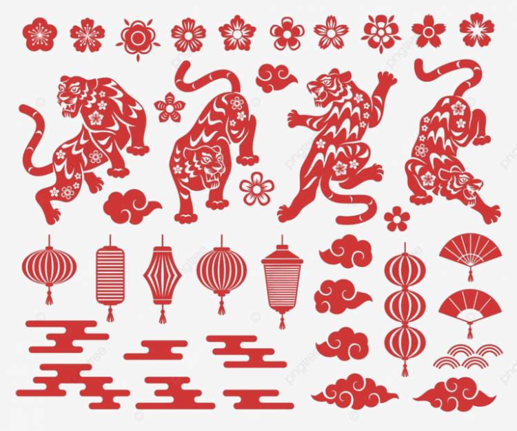 Китайские традиционные орнаменты силуэт тигра PNG , Китайский, Бумага, тигр PNG картинки и пнг рисунок для бесплатной загрузки