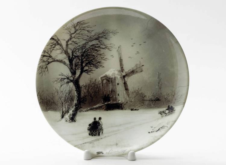 Декоративная тарелка Зимний пейзаж