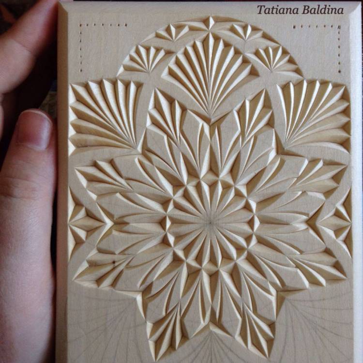 Chip carving (pattern by Tatiana Baldina) https