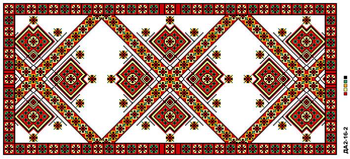 Схема на канве для вышивания крестиком скатерти Коричневые узоры ДА