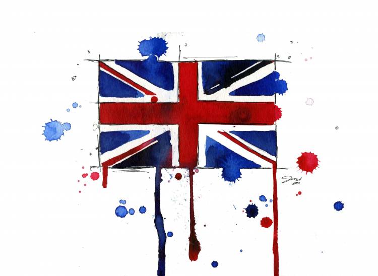 Великобританский флаг нарисованный