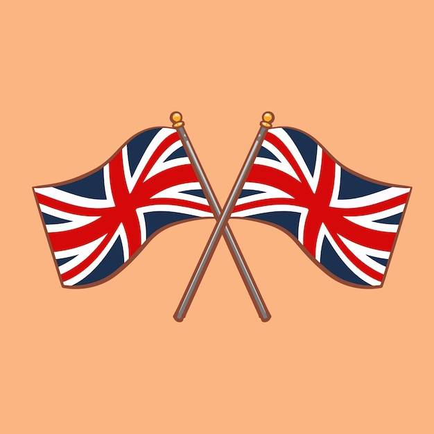Нарисованная вручную карикатура на британский флаг