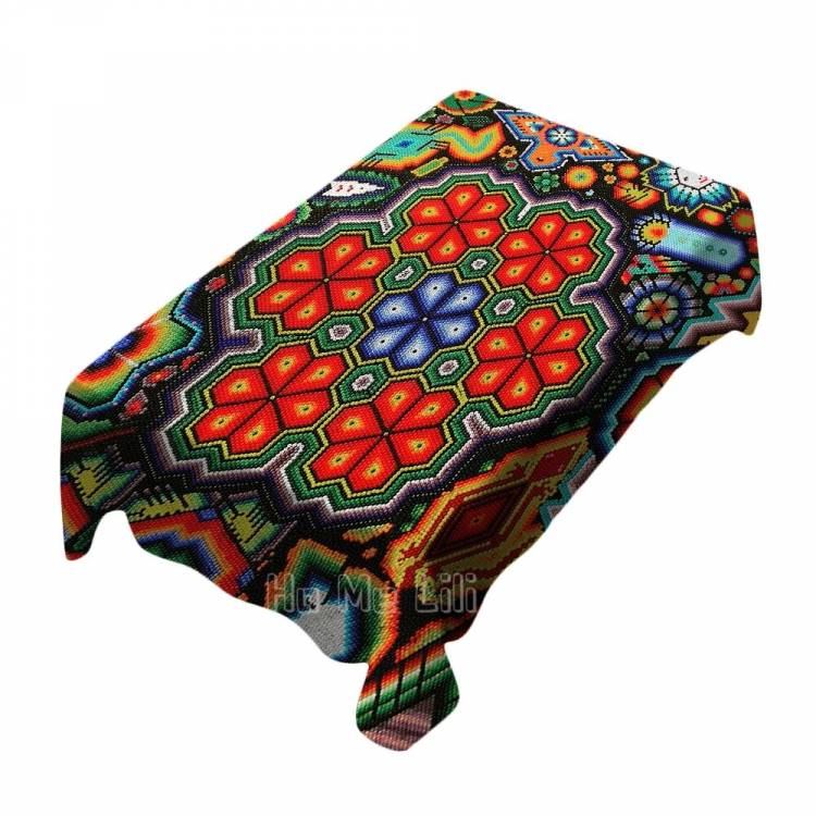 Huichol создает Мексиканский узор, цвет, внутреннее и наружное художественное украшение
