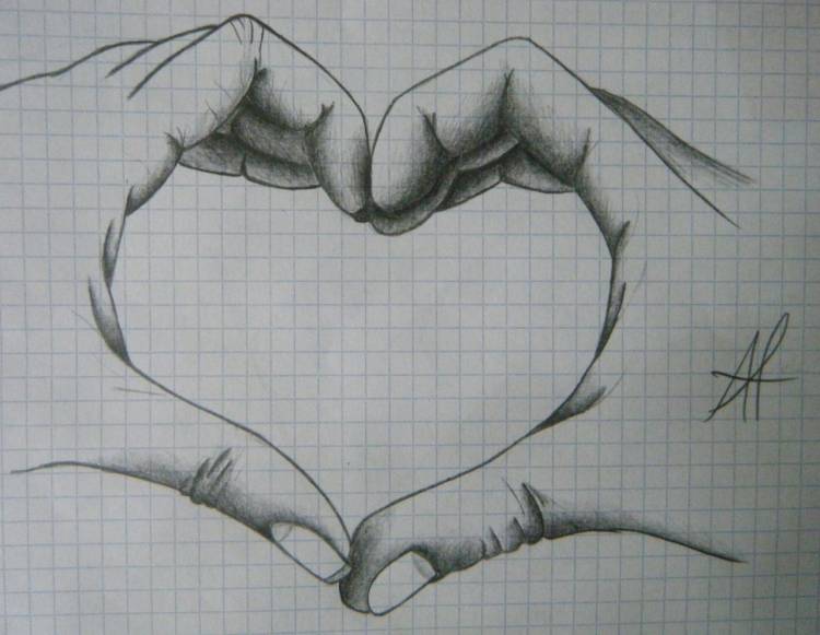Сердце нарисованное ручкой