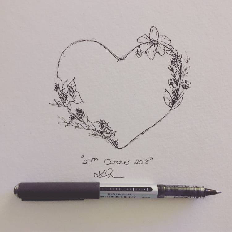 Сердце нарисованное ручкой