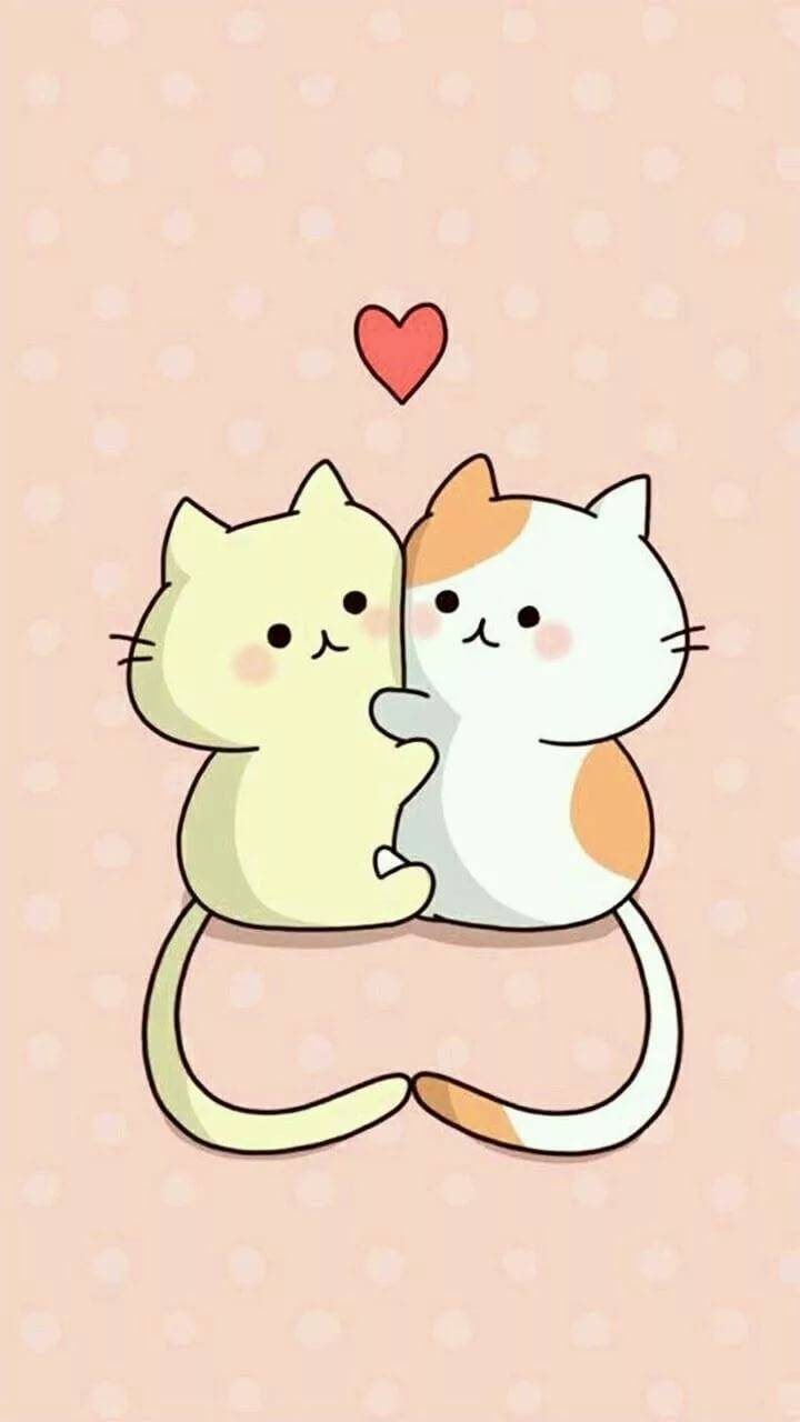Два нарисованных котика