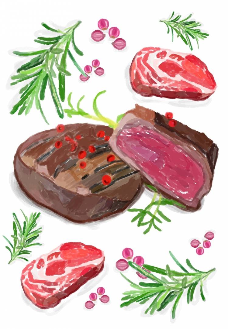 Нарисованный кусок мяса