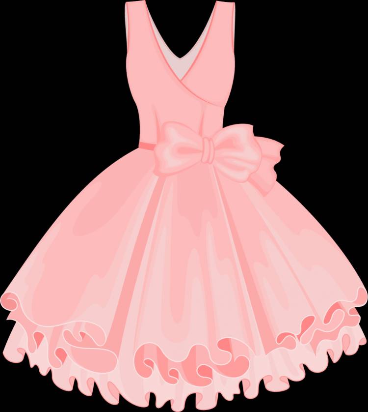 Розовое платье на прозрачном фоне 