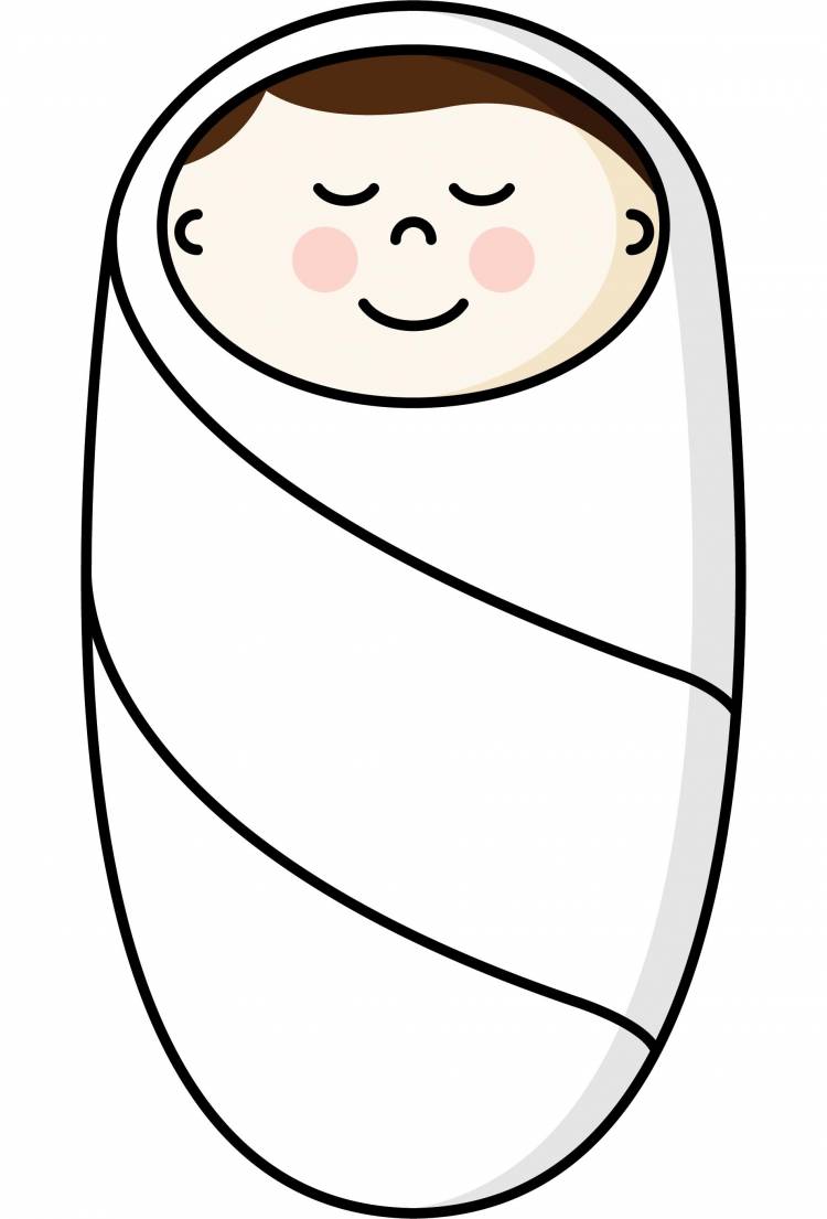 Нарисованный младенец в пеленке