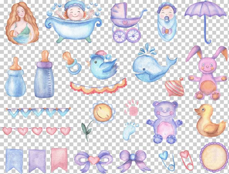 фиолетовый зонт, акварельная живопись Детский душ Рисование Младенец, Детский мультяшный акварельный нарисованный элемент, Акварельные листья, нарисованные, фотография png