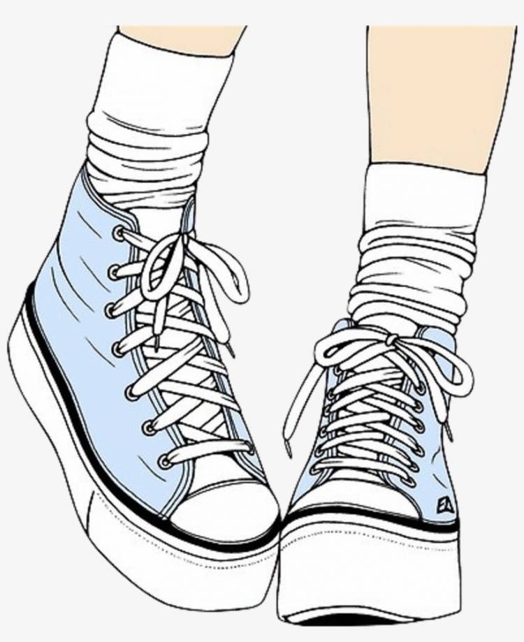 Как нарисовать кроссовки на ногах