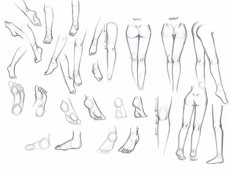 Рисунки для срисовки ноги