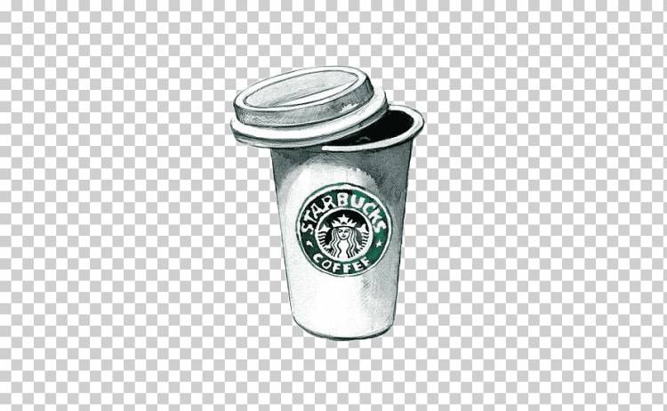 Кофейный чай Капучино Starbucks Чертеж, ручная роспись кружка Starbucks с тиснением, Акварельная живопись, стекло, рука png
