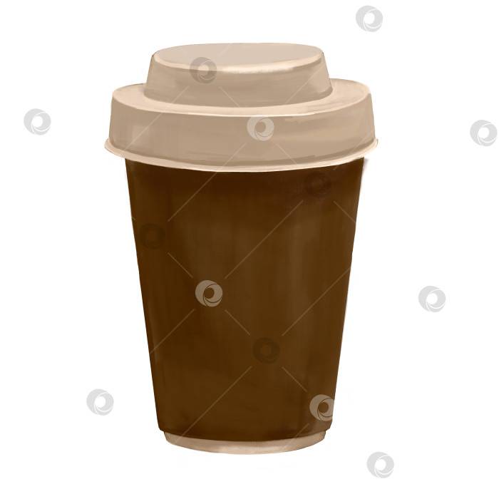 Бумажный стаканчик с крышкой для горячего кофе