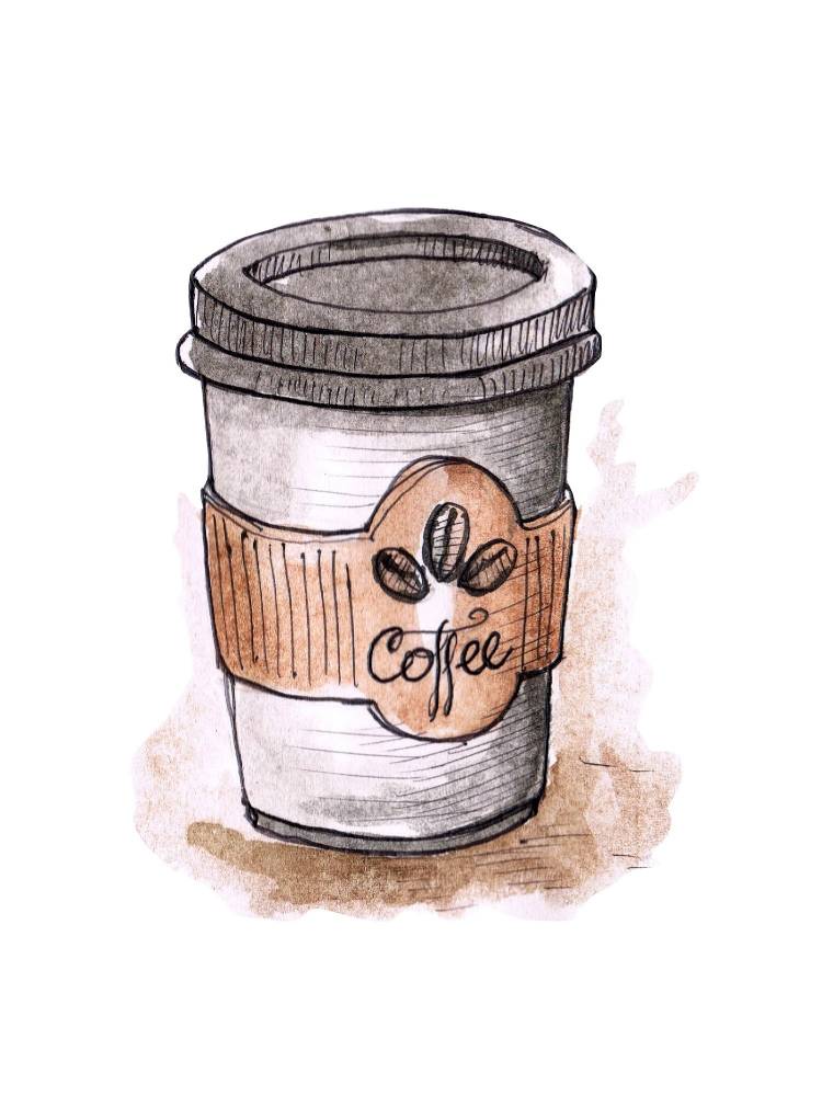 Стаканчик кофе нарисованный