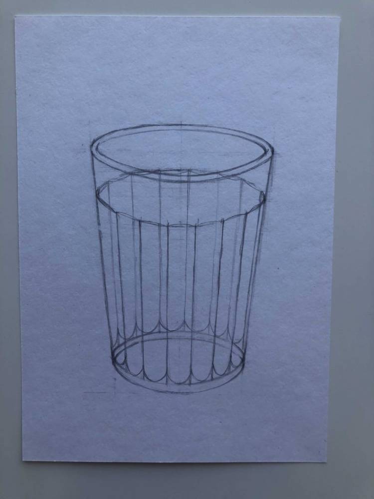Как нарисовать стакан карандашом поэтапно