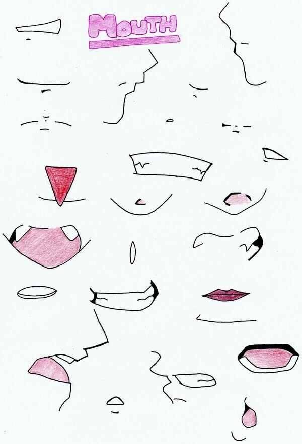 Легкие рисунки губы аниме 