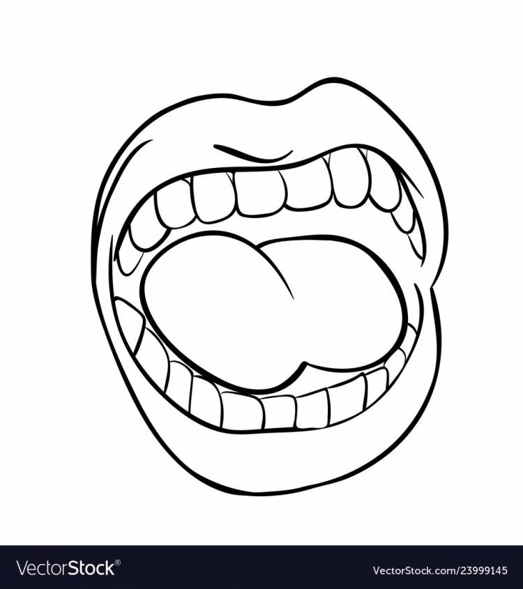 Нарисованный открытый рот