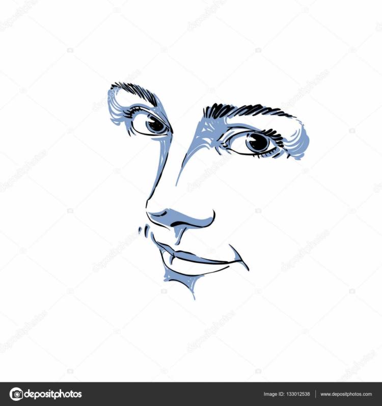 Ручное нарисованное лицо женщины Векторное изображение ©Ostapius