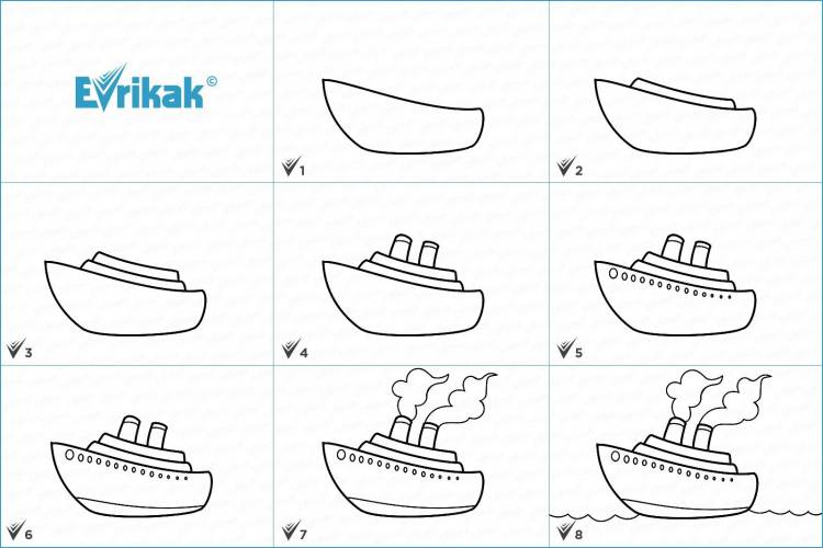 Как нарисовать корабль 