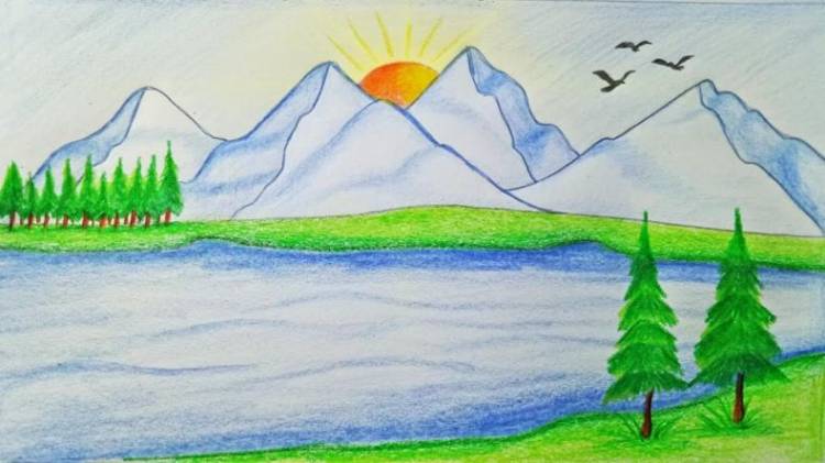 Как нарисовать пейзаж карандашом, акварелью, гуашью? Учимся рисовать зимний, летний, весенний и осенний пейзаж на картоне или холсте