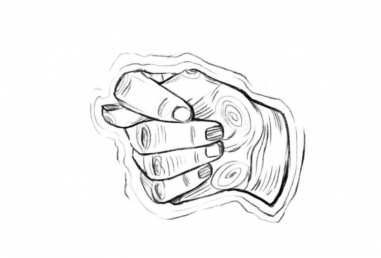 Рисунок дуля из пальцев