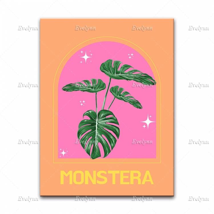 Модный плакат с растениями