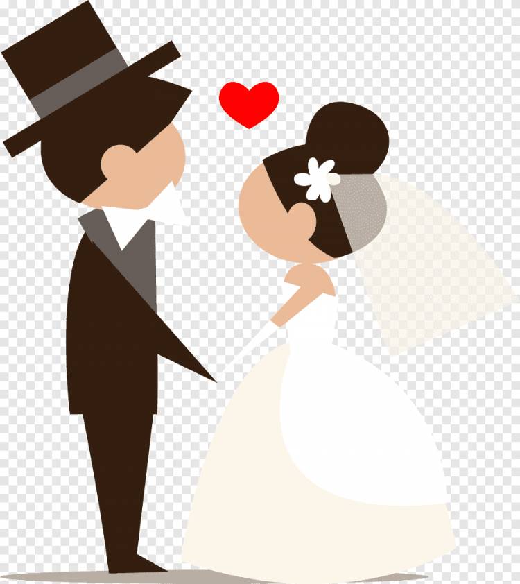 невеста и жених иллюстрация, приглашение на свадьбу невеста свадебный прием брак, мультфильм невеста и жених материал, любовь, мультипликационный персонаж png
