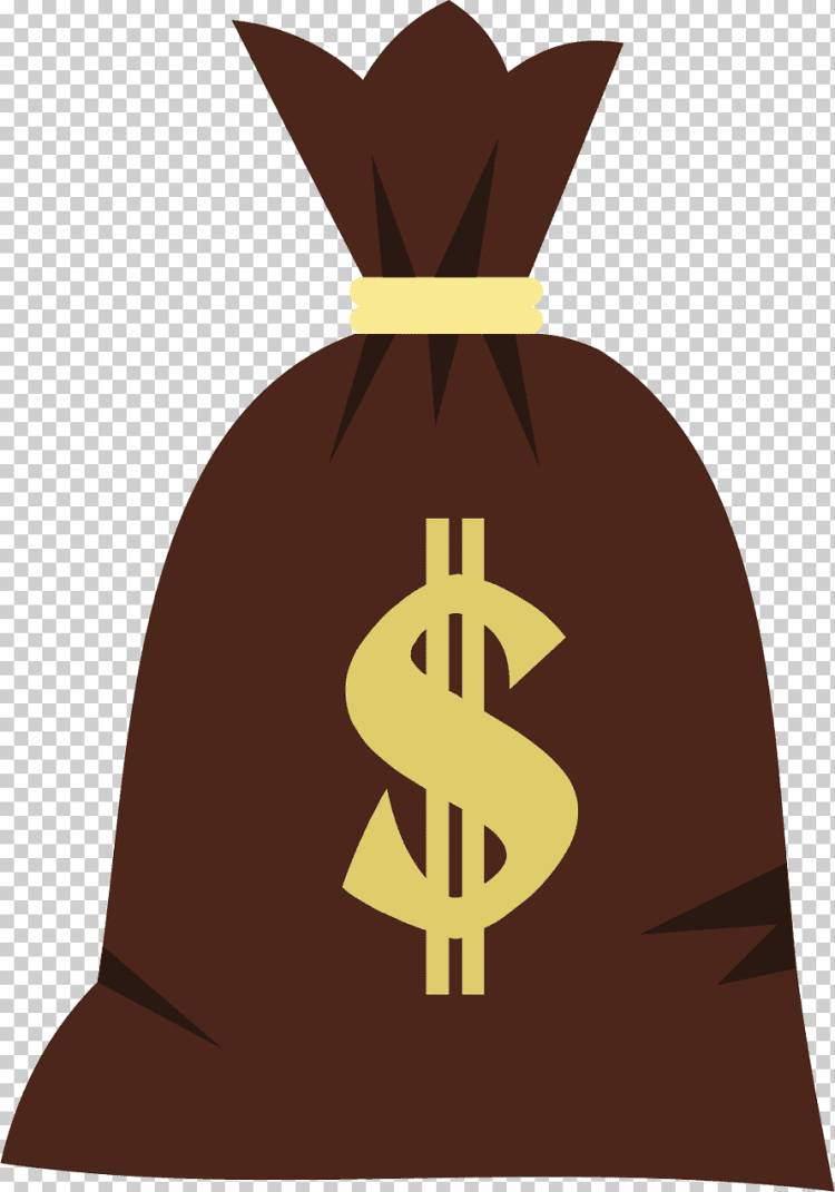Денежный мешок Банкнота, Мультяшный коричневый кошелек, Мультипликационный персонаж, коричневый, простой png