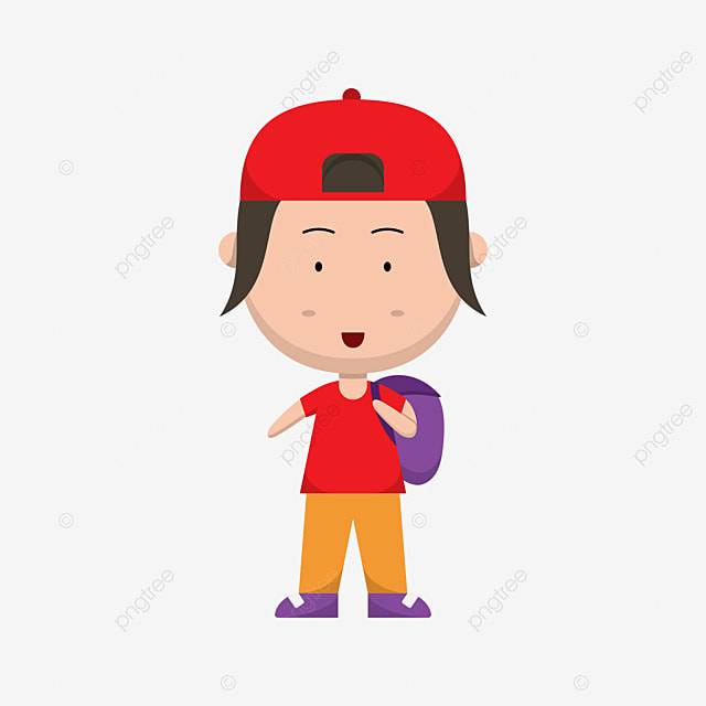 персонаж милая красная фуражка спина школьная сумка студент иллюстрация PNG , школьная сумка, Студент, шапка PNG картинки и пнг рисунок для бесплатной загрузки