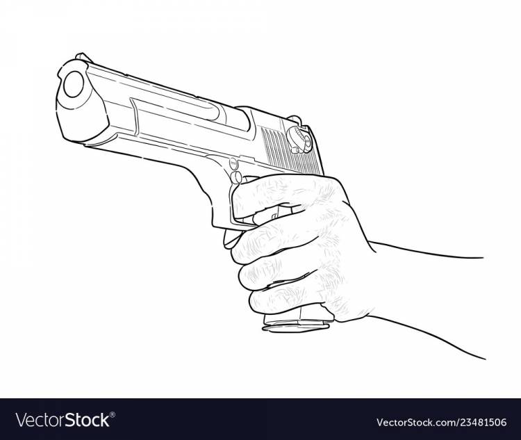 Нарисованная рука с пистолетом