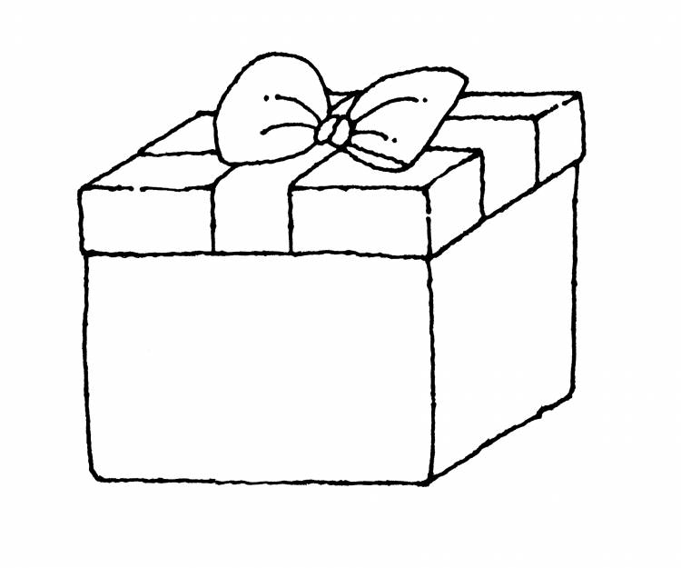 Нарисованный подарок коробка