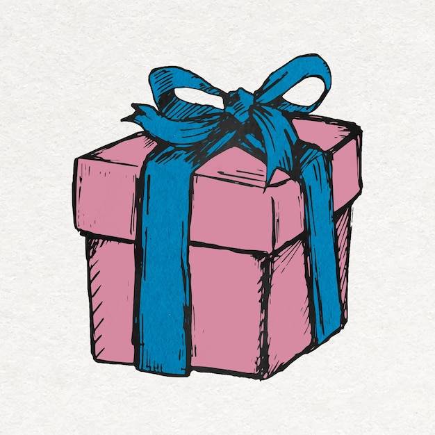 Наклейка на подарочную коробку на день рождения в красочном винтажном стиле