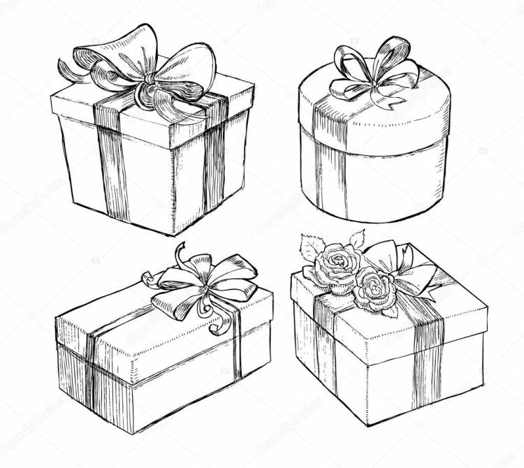 Нарисованные коробки подарков Векторное изображение ©dondreamy