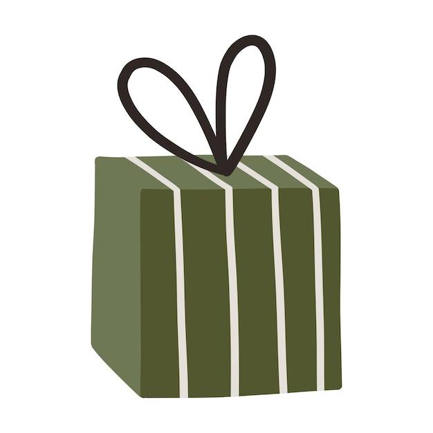 Подарочная коробка или подарок нарисованная рукой рождественская зимняя иллюстрация