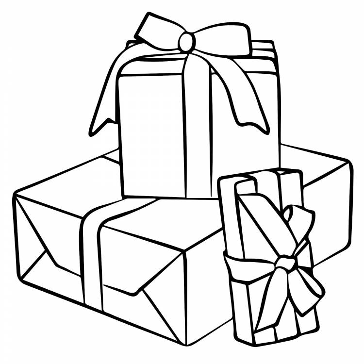 Рисунок коробки подарочной с бантом