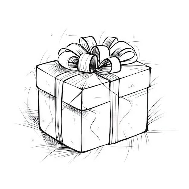 Минималистская коробка для рождественских подарков с лентой и бантом