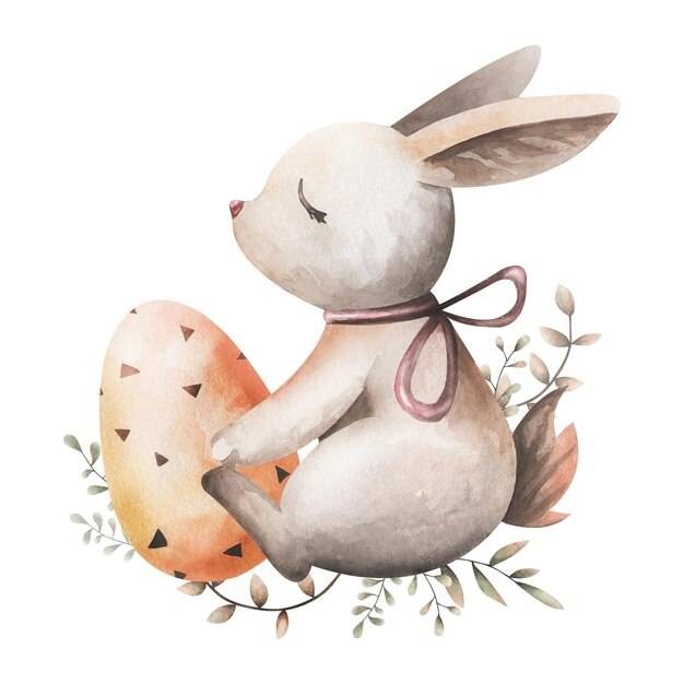 Рисунок кролика и яйца