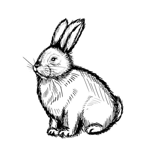 Симпатичный зайчик-кролик, нарисованный вручную