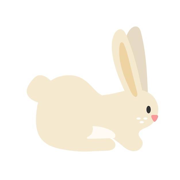 Милый заяц, изолированные на белом фоне смешной кролик, нарисованный вручную